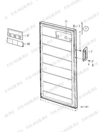 Взрыв-схема холодильника Zanussi ZVC315C - Схема узла Door 003